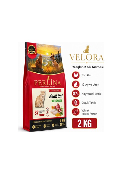Perlina Tavuklu Yetişkin Kedi Maması 2 Kg 12 Ay Ve Üzeri Kuru Mama - 886242649