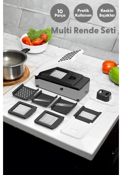 Tohana Multi Rende Seti - Pratik Sebze Meyve Dilimleyici Doğrayıcı 10 Parça Set Diğer