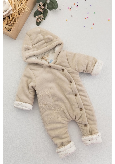 Babymod Ayıcık Figürlü Welsoft Peluş Astronot Bebek Tulum Bej