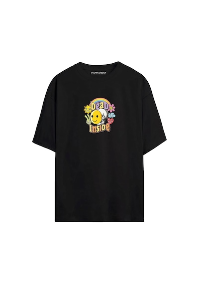 Dead Inside Depresyon Siyah - Beyaz Oversize T-shirt SIYAH Dead Inside Depresyon Siyah - Beyaz Oversize T-shirt SIYAH