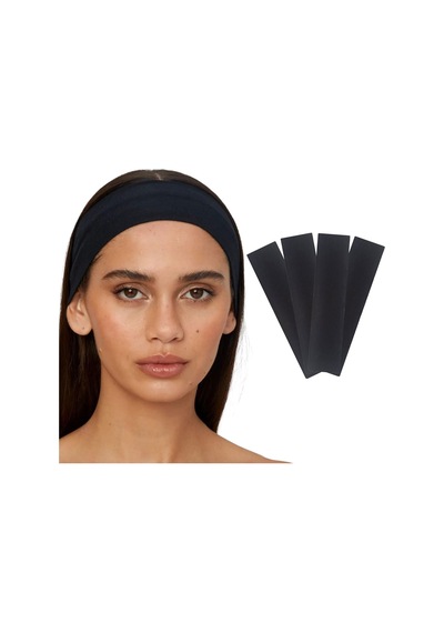 4'lü Saç Bandı - Elastik Kaymaz İnce Esnek Pamuk Emici Kadın Saç Bandı Bandana, Unisex Spa Koşu Dans Yoga Pilate Genel