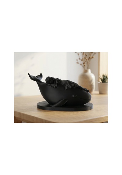 Hayalperest Balina Ve Kız Figürü 15cm - Rüya Gibi Sanat Eseri