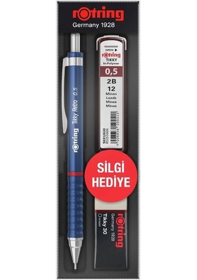 Rotring Okul Seti Tikky Retro 0.5+min Silgi Hediyeli Mavi Çok Renkli