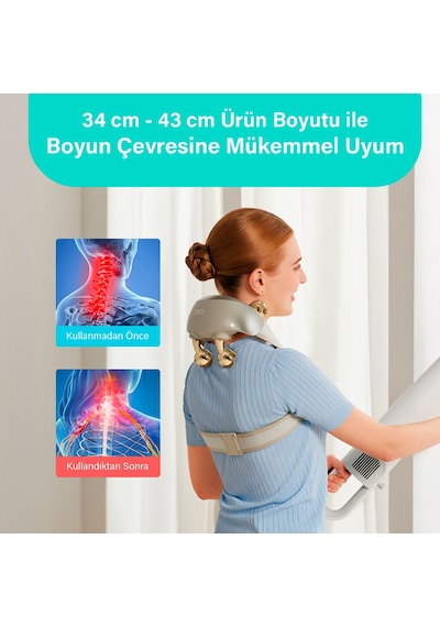 SKG H7 Ultra-e Boyun Ve Omuz Masaj Aleti, Yoğurmalı, Shiatsu Masaj Terapisi, Fototerapi, Termoterapi Beyaz