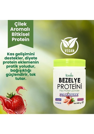 Fibrelle Bezelye Protein Çilek Aromalı 400 G