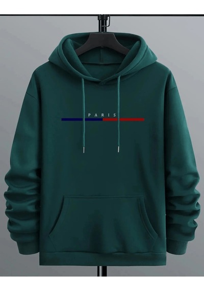 Uyguntarz Unisex Paris Baskılı Oversize Sweatshirt Yeşil