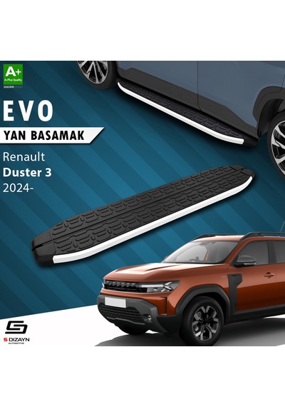 S-dizayn Renault Duster 3 Evo Aluminyum Yan Basamak 183 Cm 2024 Üzeri A+ Kalite