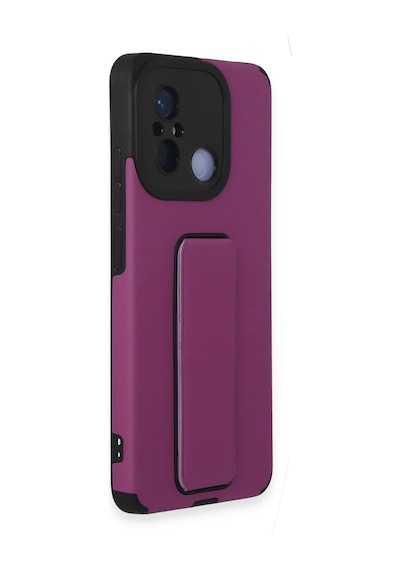 Newface - 611 - Xiaomi Redmi 12c Kılıf Mega Standlı Silikon - Novapazr - - Mor