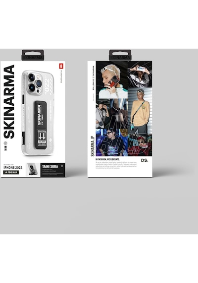 Apple Uyumlu iPhone 14 Pro Kılıf Skinarma Standlı Şeffaf Tasarımlı Taihi Sora Kapak
