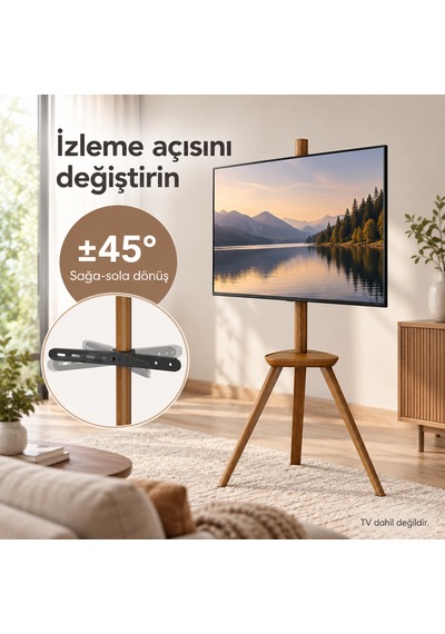 Npo Std3544 45-65" 40kg Masif Ahşap 45 Dönebilen Raflı Dekoratif Taşınabilir Tv Standı Diğer Npo Std3544 45-65" 40kg Masif Ahşap 45 Dönebilen Raflı Dekoratif Taşınabilir Tv Standı Diğer