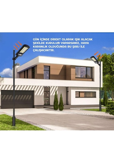 Unichrome Hareket Sensörlü 120 Led Solar Bahçe Lambası 3 Modlu Dış Mekan Aydınlatma