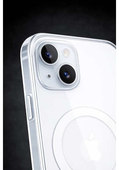 Apple iPhone 15 Uyumlu Şeffaf Magsafe Kılıf Sararmaz Darbe Emici