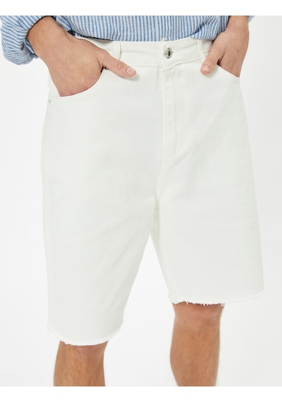 Koton Slim Fit Kot Şort Bermuda Cep Detaylı Pamuklu Ekru 4sam40054ıd Ekru Koton Slim Fit Kot Şort Bermuda Cep Detaylı Pamuklu Ekru 4sam40054ıd Ekru