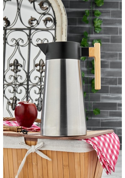 Cooker Bamboopour 2 Litre Paslanmaz Çelik Bambu Saplı Çelik Termos Ckr2094 Diğer