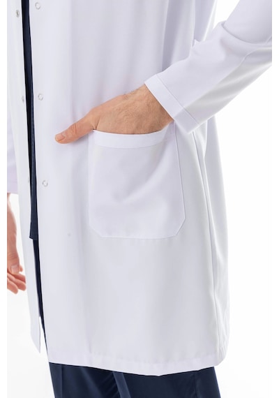 Hakim Yaka Erkek Doktor Önlüğü Alpaka Kumaş Uzun Boy Beo103 Beyaz