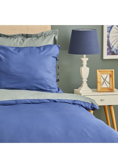 Karaca Home Basic Gri Indigo %100 Pamuk Çift Taraflı Çift Kişilik Gri