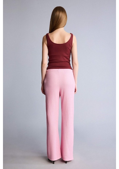 Defacto Wıde Leg Cepli Normal Bel Standart Boy Kırışık Dokulu Pantolon F7659ax26smpn171 Pembe-pn171