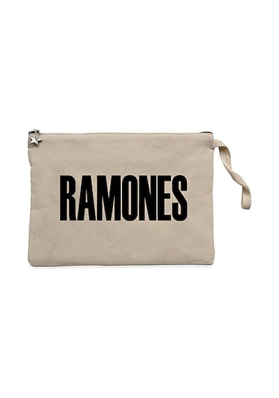 Ramones Text Krem Clutch Astarlı Cüzdan / El Çantası Krem