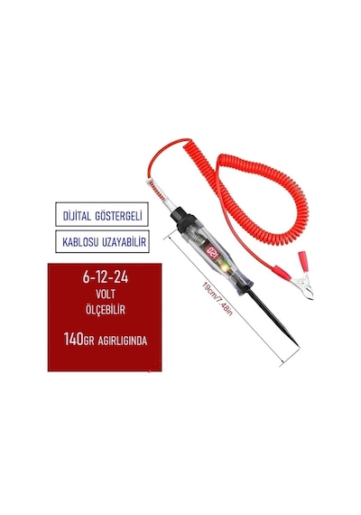 Dijital Göstergeli Oto Elektrik Kontrol Kalemi 12v / 24v Test Ve Amper Ölçer