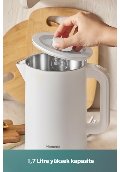 Homend Heatrow Cool Touch 1618h Çift Duvarlı Sessiz Xl Su Isıtıcısı Kettle
