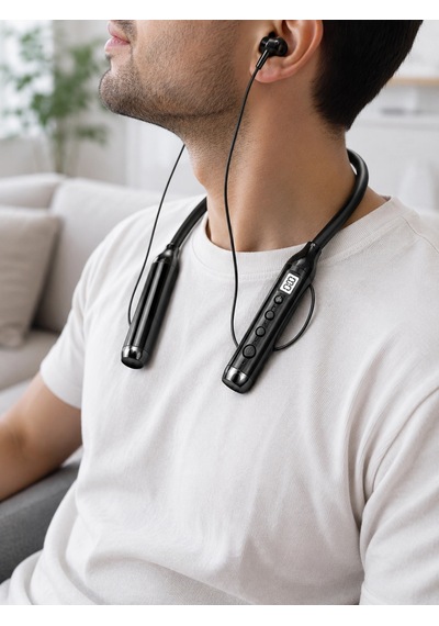 Zenvia Boyun Bantlı Bluetooth Kulaklık Dijital Ekranlı Mikrofonlu Çift Telefon Bağlantılı Kablosuz Müzik Ve Gör