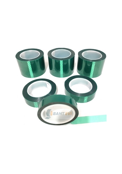 Yeşil Polyester Bant 50mmx66mt 200℃ Yüksek Isıya Dayanıklı Maskeleme Bandı