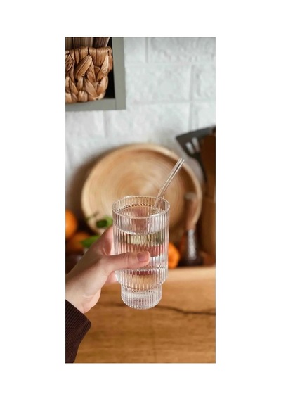 Hubrendy Tedarik 400 Ml Isıya Dayanıklı Borosilikat Origami Stil Bardak - Borosilikat Bardak 1 Adet