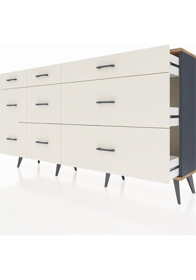 Arges Konsol 9 Çekmeceli 176x30x99 Antrasit-çam/aytaşı Atlas Çam/aytası - Antrasıt Arges Konsol 9 Çekmeceli 176x30x99 Antrasit-çam/aytaşı Atlas Çam/aytası - Antrasıt