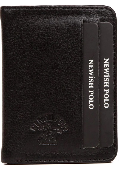 Newish Polo Erkek Hakiki Deri Cüzdan Ve Kartlık New348 - Siyah