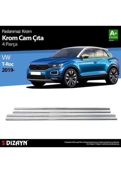 S-Dizayn  Volkswagen T Roc Krom Cam Çıtası 4 Prç. 2019 Üzeri