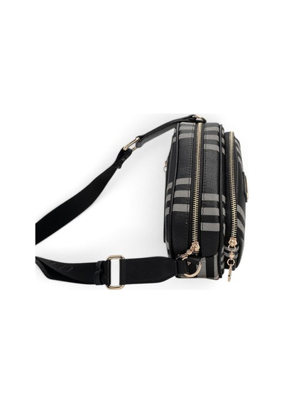 Silver & Polo Silver Polo Siyah - Siyah Çizgili Ekose Kadın Çapraz Çanta Sp1111