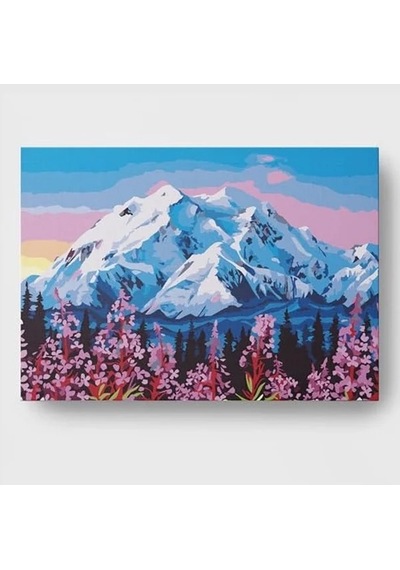 Dağ Manzarası Temalı Sayılarla Boyama Seti, 50x70 Cm