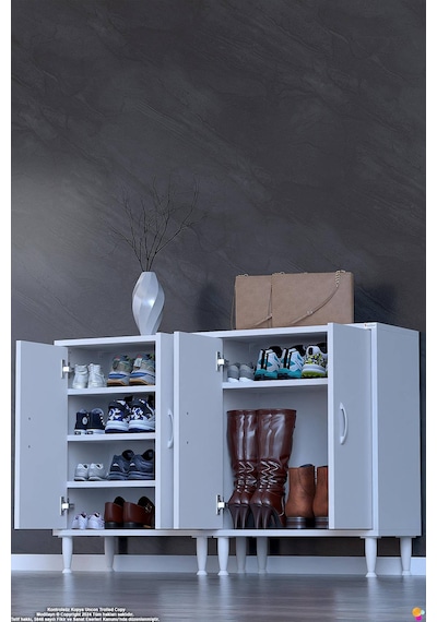Modilayn Alba Ayakkabılık - Kapaklı 4 Raf 6 Bölmeli Dar Alanlar İçin Çok Amaçlı Dolap 120 Cm Beyaz Modilayn Alba Ayakkabılık - Kapaklı 4 Raf 6 Bölmeli Dar Alanlar İçin Çok Amaçlı Dolap 120 Cm Beyaz