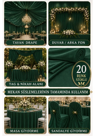 Süsleme Kumaşı 10 Metre Düğün, Davet, Organizasyon Ve Parti Süslemeleri İçin Dekoratif Kumaş Zümrüt Zümrüt Süsleme Kumaşı 10 Metre Düğün, Davet, Organizasyon Ve Parti Süslemeleri İçin Dekoratif Kumaş Zümrüt Zümrüt