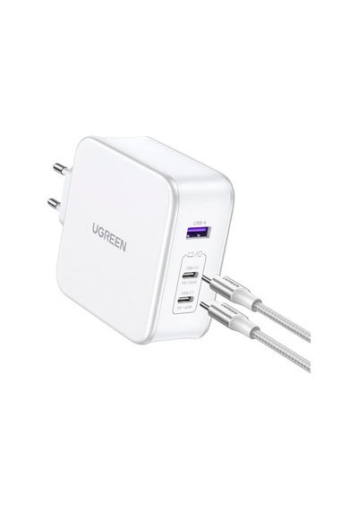 Nexode Usb-a+2 Usb-c 140w Gan Tech. & Usb-c Kablosu 2 M, Beyaz