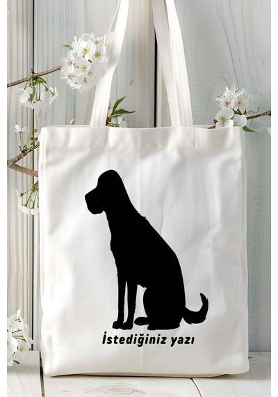 Art Hediye Labrador Retriever Köpek Baskılı Bez Çanta Omuz Çantası Kişiye Özel Model 9 Çok Renkli