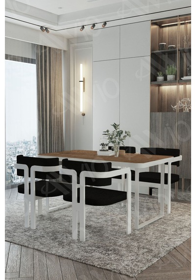 Avvio Mitra Metalayak Tokyo Demonte Sandalye 80x120 Yemek Masası Mutfak Masası 4 Kişilik Akça