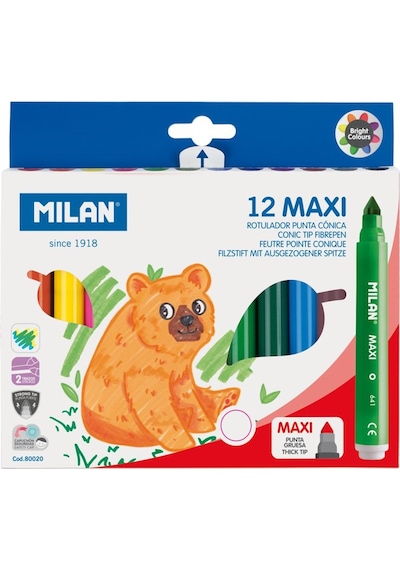 Mılan 80020 Maxı Jumbo Keçeli Kalem 12Li N11.8851