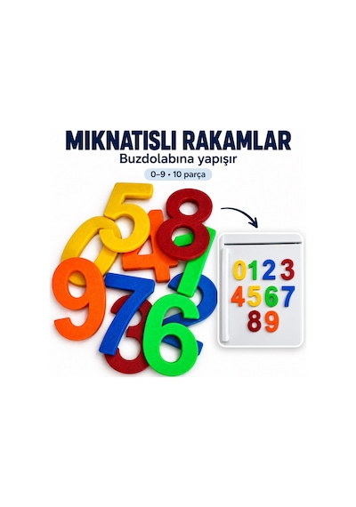 Mıknatıslı Rakamlar 0-9 Arası Eğitici Oyuncak
