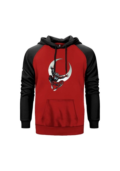 Moon Knight Marc Spector Kırmızı Renk Reglan Kol Sweatshirt Kırmızı