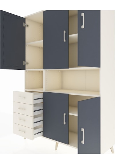 Hyperion Dolap 7 Raflı 4 Çekmeceli 5 Kapaklı 132x44x195 Aytaşı-antrasit/aytaşı Antrasıt/aytası Hyperion Dolap 7 Raflı 4 Çekmeceli 5 Kapaklı 132x44x195 Aytaşı-antrasit/aytaşı Antrasıt/aytası