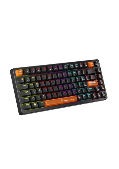 Pyra 83 Tuşlu Knob Kontrollü Rainbow Aydınlatmalı Gaming Klavye Turuncu/siyah Mekanik Tasarım