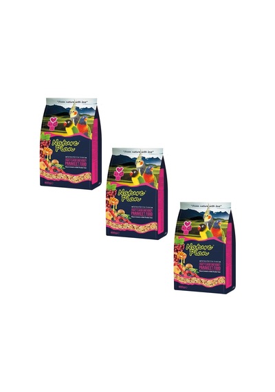 Nature Plan Meyve Aromalı Ballı Paraket Yemi 800 Gr (3 ADET)