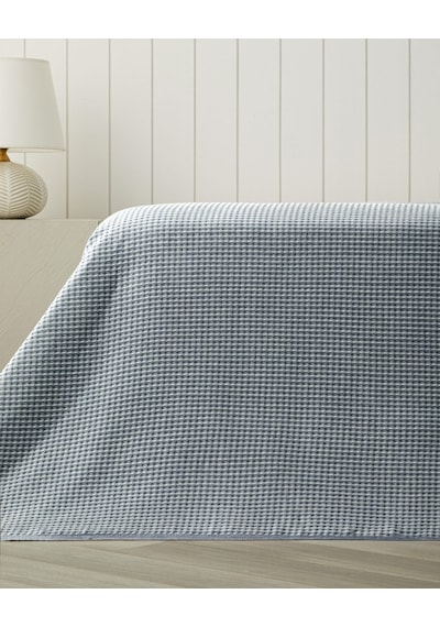 Modern Grid Çift Kişilik Pike 180x220 Cm Lacivert