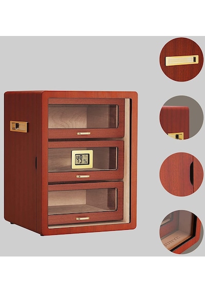Falconetti Çekmeceli 3 Katlı Sedir Humidor Puro Kutusu Rc78akhv