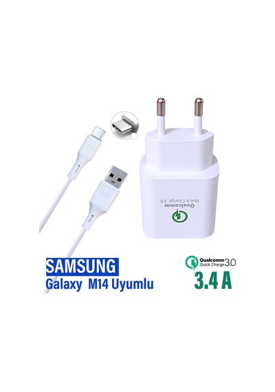 Samsung Galaxy M14 5g Uyumlu Hızlı Şarj Aleti Type-c Adaptör 18w Ve Şarj Kablosu