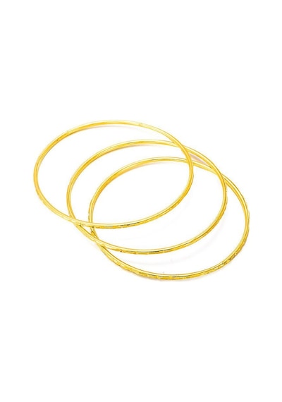 Chavin 3 Adet Gold Çelik Ajda Bilezik Halka Bayan Bileklik Ev12sr Gold