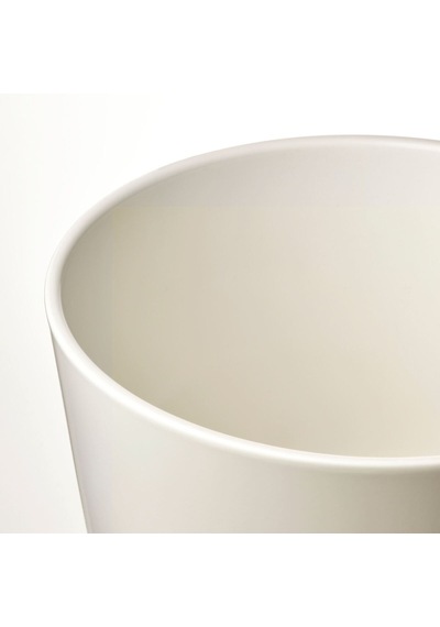 Toprak Saksı, Beyaz, 24 Cm, İç Mekan 3 Adet