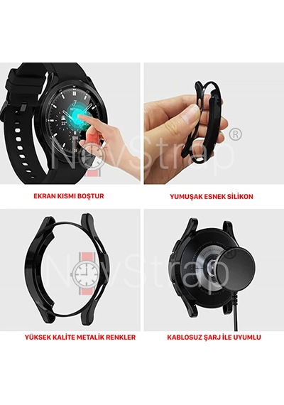 Samsung Uyumlu Galaxy Watch 4 Classic 42Mm Yumuşak Silikon Kasa Koruyucu