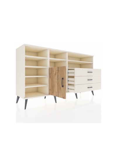 Kronos Konsol 8 Raflı 3 Çekmeceli Tek Kapaklı 176x59x99 Aytaşı-ç Aytaşı-çam/aytaşı